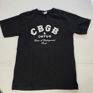 Vtg 90s CBGB OMFUG Home of Underground Rock Black Graphic T-Shirt Mens Small S